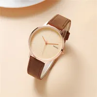 fashion simple pu leather women quartz casual watch 2