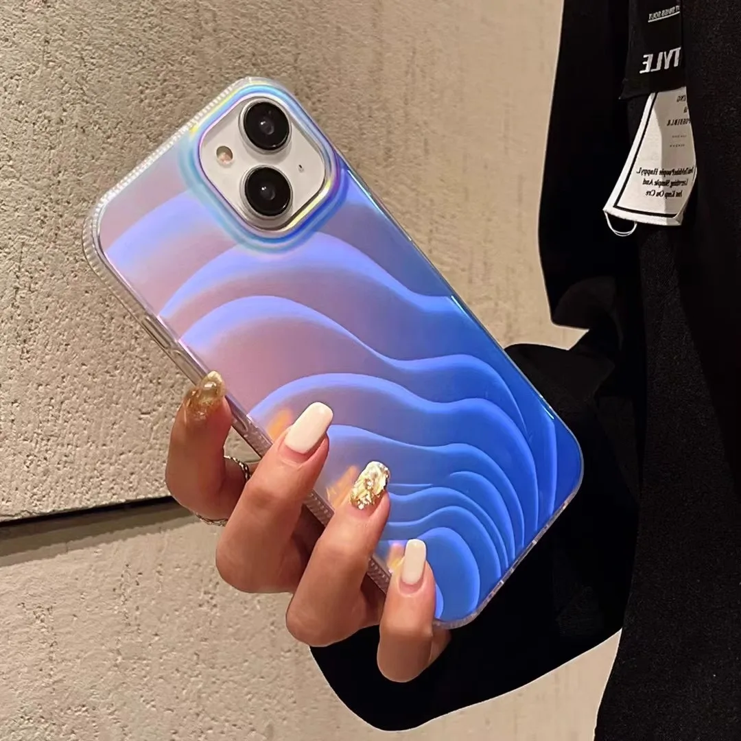 Blue Light Vortex Pattern Shockproof Silicone Phone Case