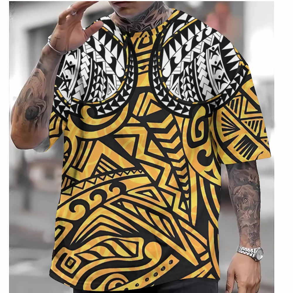 

Bohemian Style Men's T-Shirt Abstract Patterns Print T-Shirts Casual Loose Short Sleeved Tee Oversized Men Clothing Tops Summer