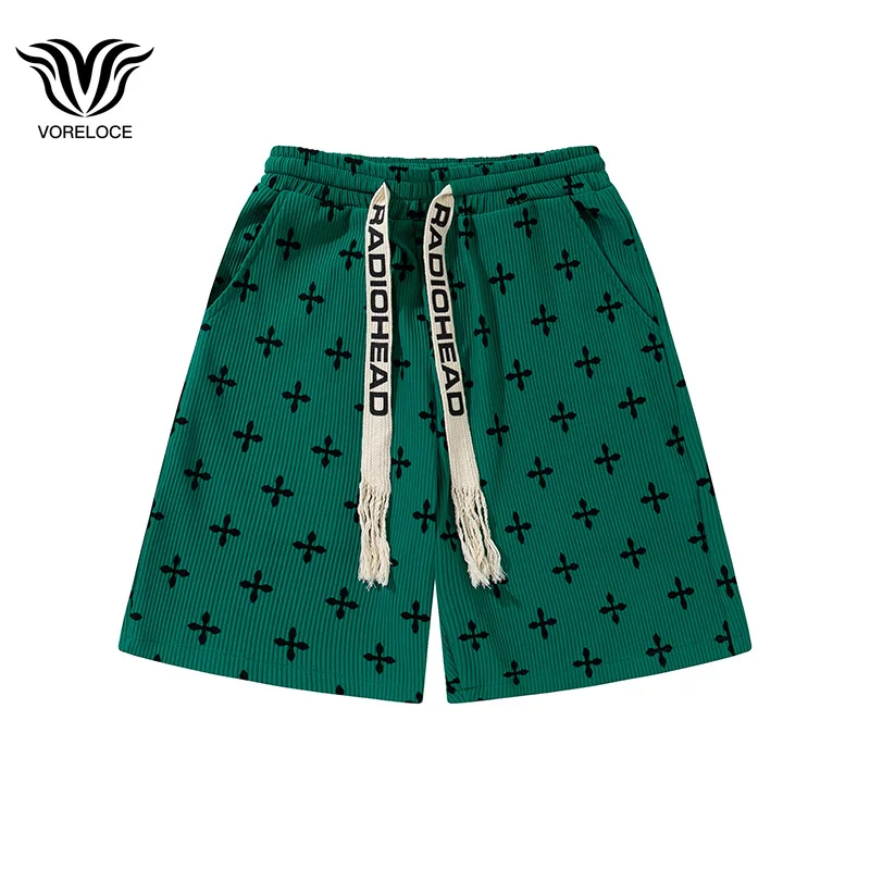 

Original Designer Creative Print Men's High Street Straight Loose Shorts Summer Brand Japanese Elastic Waist Drawstring Shorts