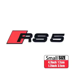 3D ABS Numbers Letters Emblem for Car Fender Trunk Rear Logo Sticker (S -Black RS5)