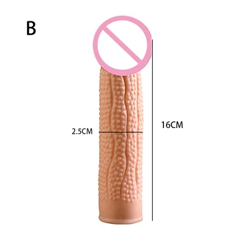 4 Size Highly Elastic Penis Extender Sleeve Reusable Silicone Condoms Delay Ejaculation Penis Adult Erotic Toys Intimate Goods 3