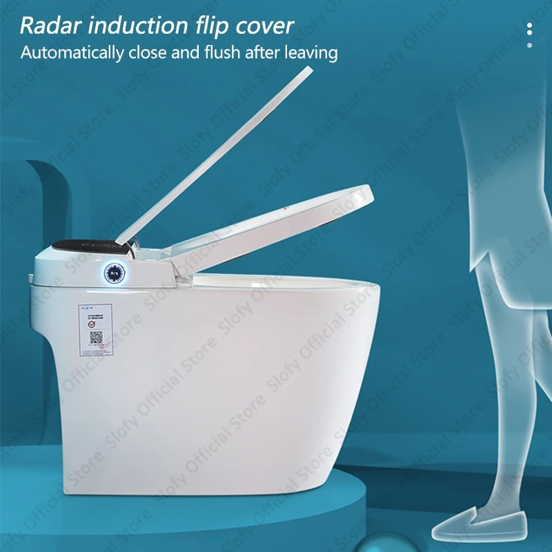 Elongated Smart Bidet Toilet for Bathroom Tank Built In Bidet Toilet Heated Seat Warm Water Auto Flush Air Dryer Remote Control 2