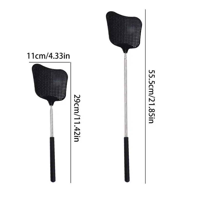 Expandable Fly Swatter Set Of 3 Long Flyswatter Heavy-Duty Indoor Fly Swatter Portable Manual Smasher With Extendable