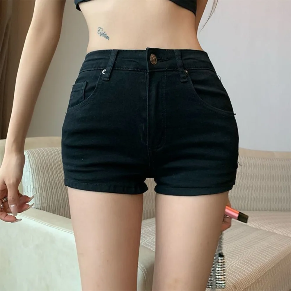 

High-waisted A-line Jean Shorts New Casual Sexy Jeans Shorts Slim Fit High Waist Slit Shorts Women