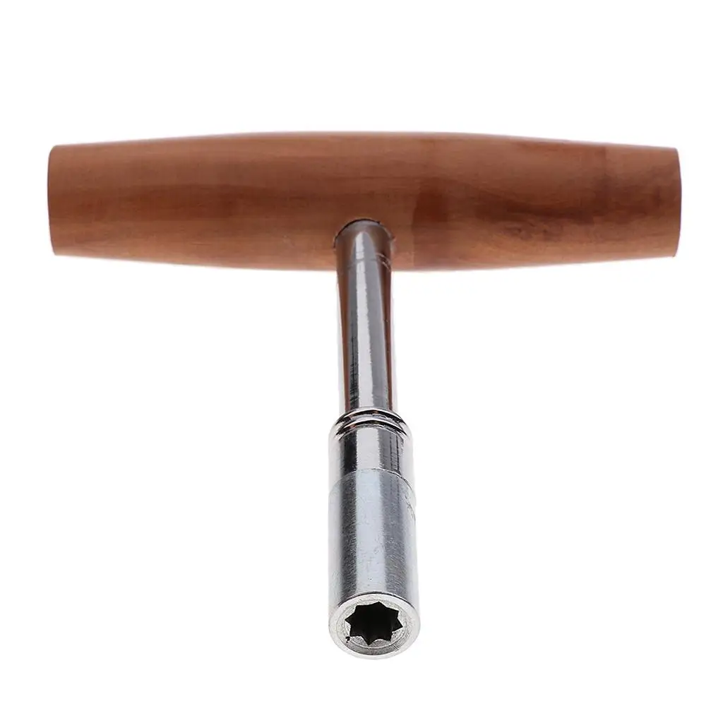 Tooyful Professional Piano Tuning Tool T Shaped Wrench Spanner with Wood Handle for Piano Parts Accessories piano tuning tools piano tuning tools kit