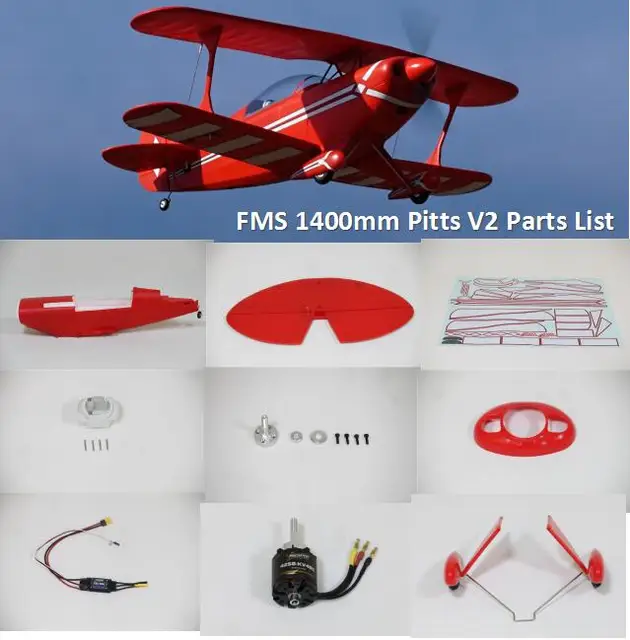 FMS 1400mm Pitts Parts Propeller Spinner Motor Shaft Mount Board Landing Gear ESC RC Airplane Model Plane Aircraft 1
