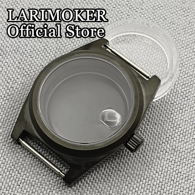 LARIMOKER 아치형 유리 평면 케이스, NH34 NH35 ETA2824 PT5000, Miyota 9015 Moveme, 38 mm