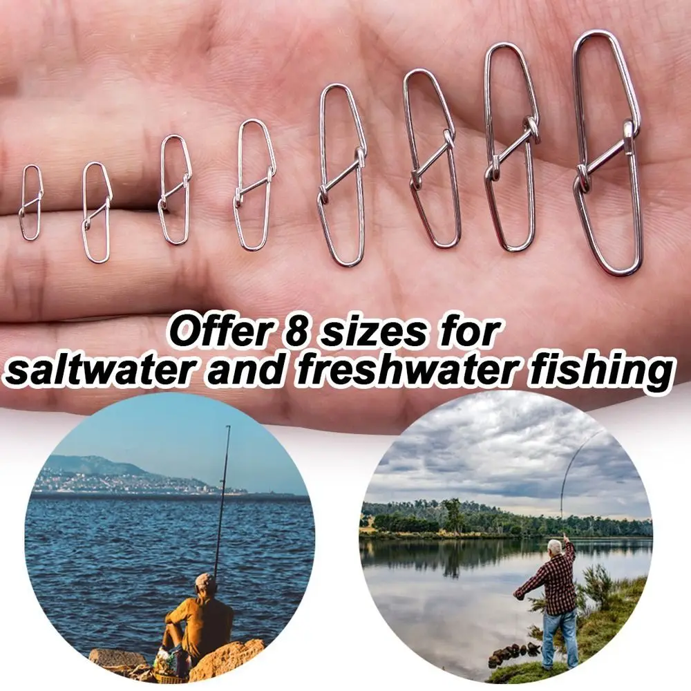 

100 шт., рыболовные вертлюжки из нержавеющей стали с двойной пряжкой