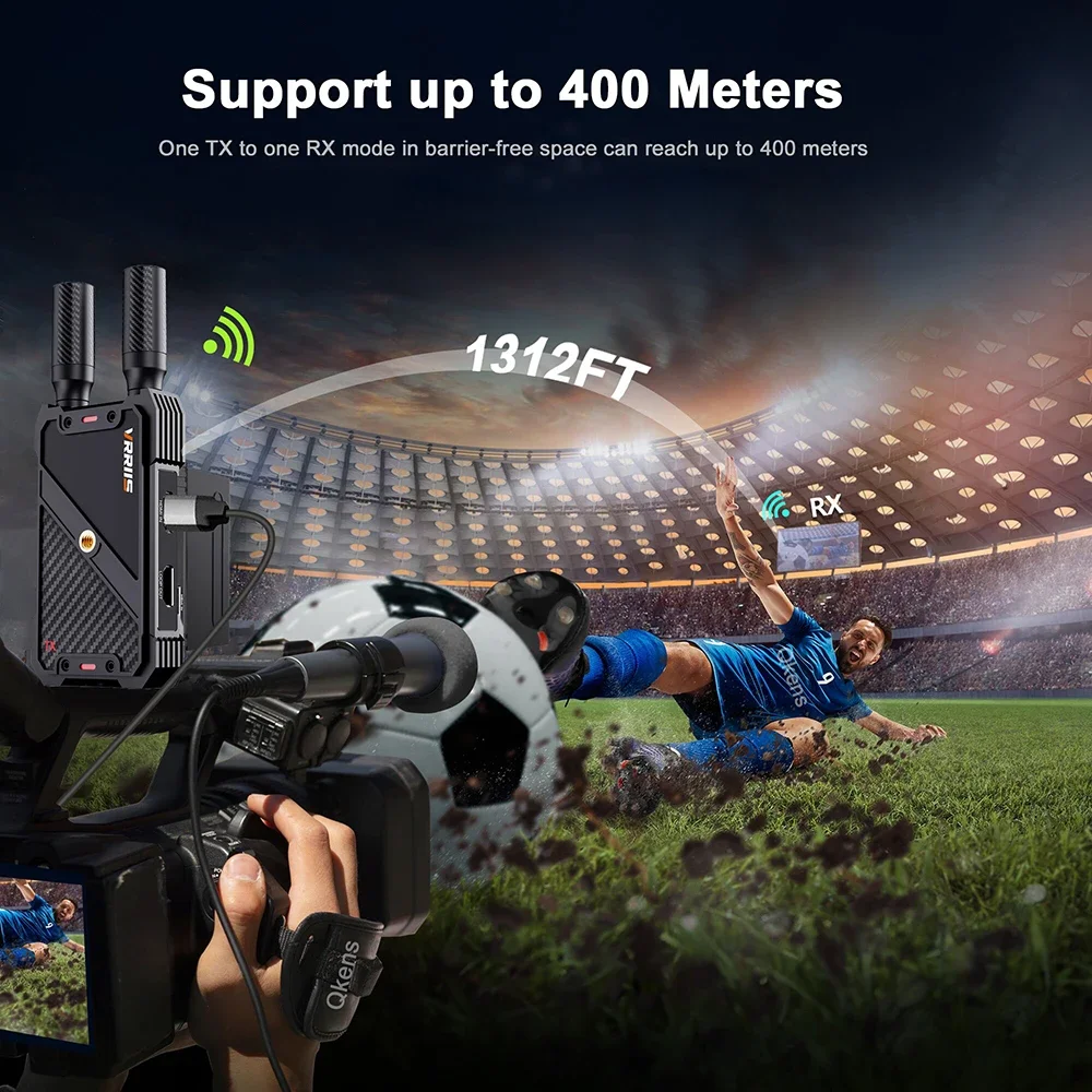 400M Dual HDMI Wireless Extender Audio Video Transmitter and Receiver Support Ba