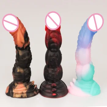 Tentacle Realistic Monster Silicone Animal Dildo Vaginal G-spot With Suction Cup Anal Plug Huge Dildo Female Sex Toys For Women 3