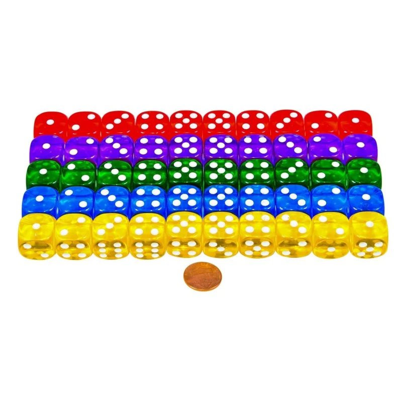 Acrylic Dice Game Dice Dice Set 20Pieces/Lot Transparent Acrylic 6 Sided 14mm D6 Point Dice For Board Games