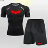 T Shirt Shorts Suit Men Tracksuit Bat Compression Gym Tight Yoga Sets Workout Jogging Top Fitness Clothing Sportswear 6
