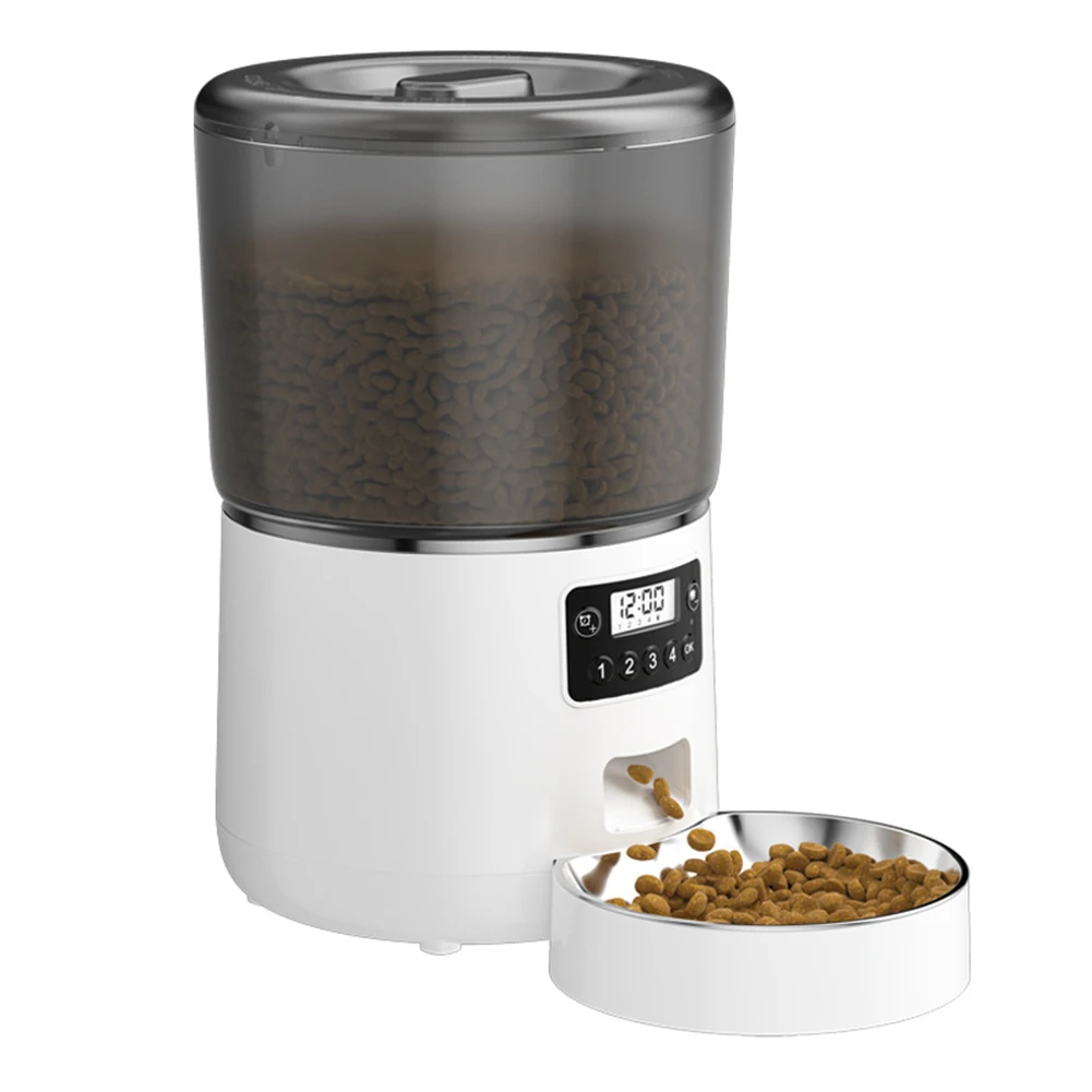 

4L Auto Cat Feeder Pet Smart Food Kibble Dispenser Stainless Steel Bowl Cat Feeder Smart Dog Food Dispenser WiFi Timing