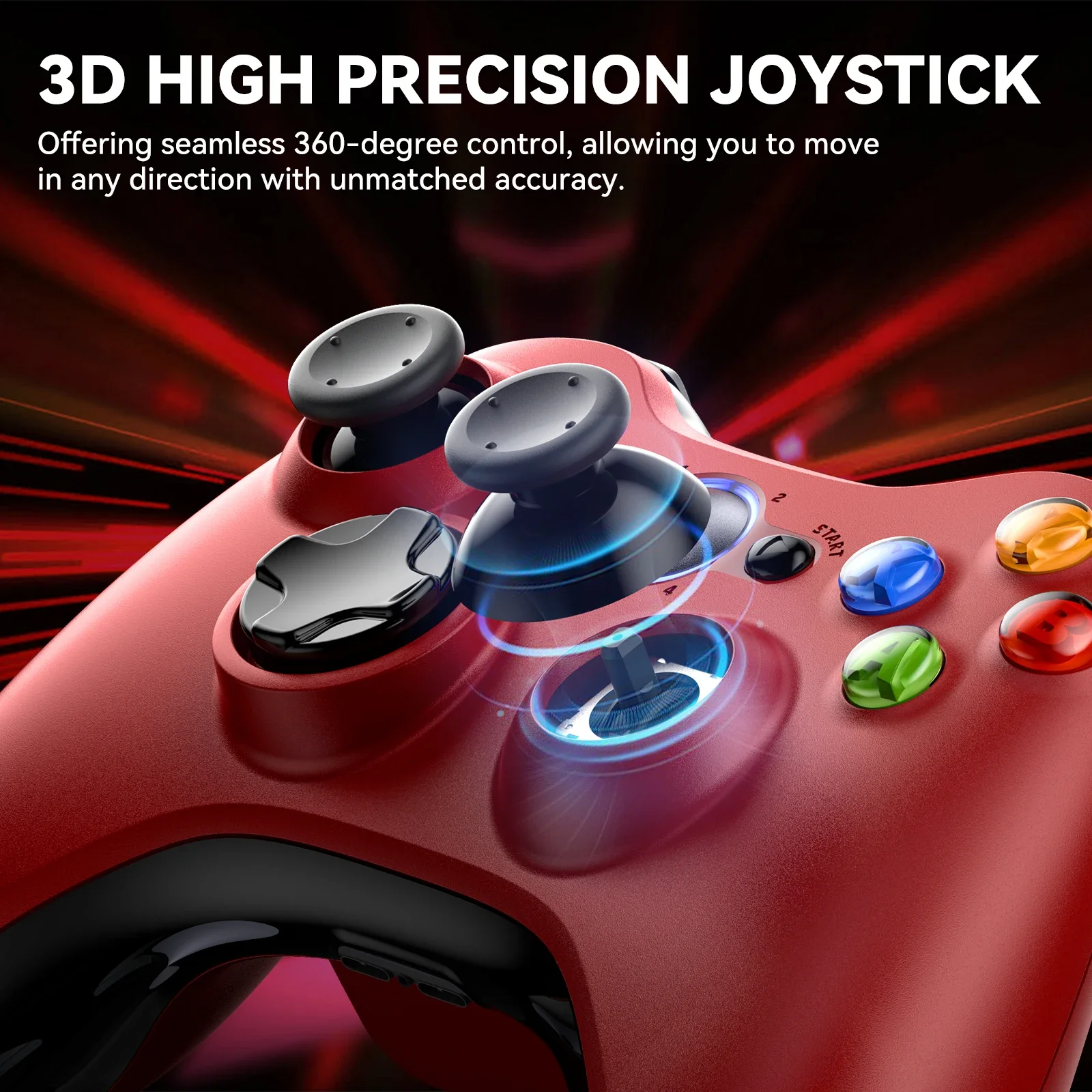 Wireless For 360/Slim/Elite/PC Video Game Gamepad 6-axis Joystick Dual Vibration Xbox 360 Controller_voghion.com