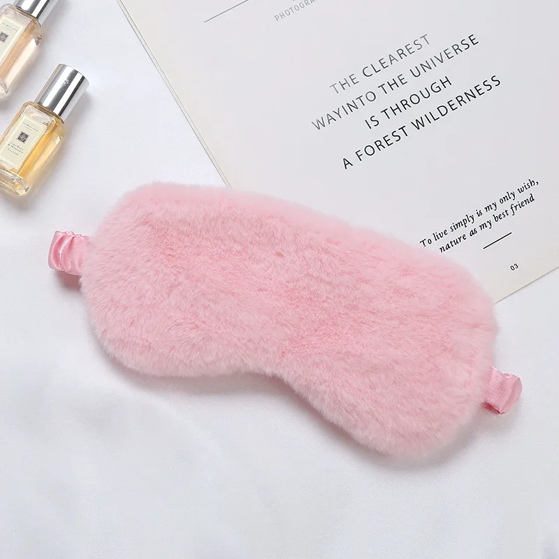 EUPSIIU 4 Pezzi Simpatiche Mascherina per Dormire in Peluche, Maschera Occhi per Dormire Antiluce per Donna Bambina, Benda Occhio Traspirante Maschera di Sonno Copertura degli Occhi per Ragazzi