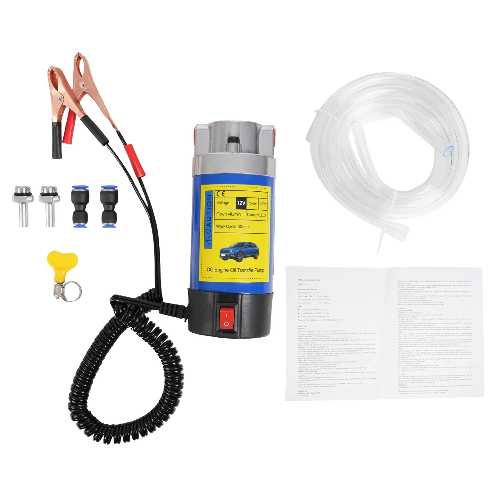 12V Portable Gear Oil Extractor Pump PE and PVC Freestanding Engine Oil Transfer Pump