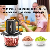 Electric Grinder Home 3L Glass Bowl Vegetable Chopper Meat Mincer Stirring Machine Maker Blender Large Capacity Kitchen Utensils 2
