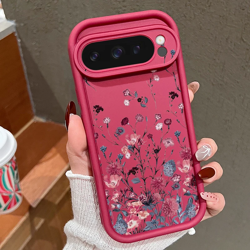 Retro Floral Soft Silicone Shockproof Phone Case Cover