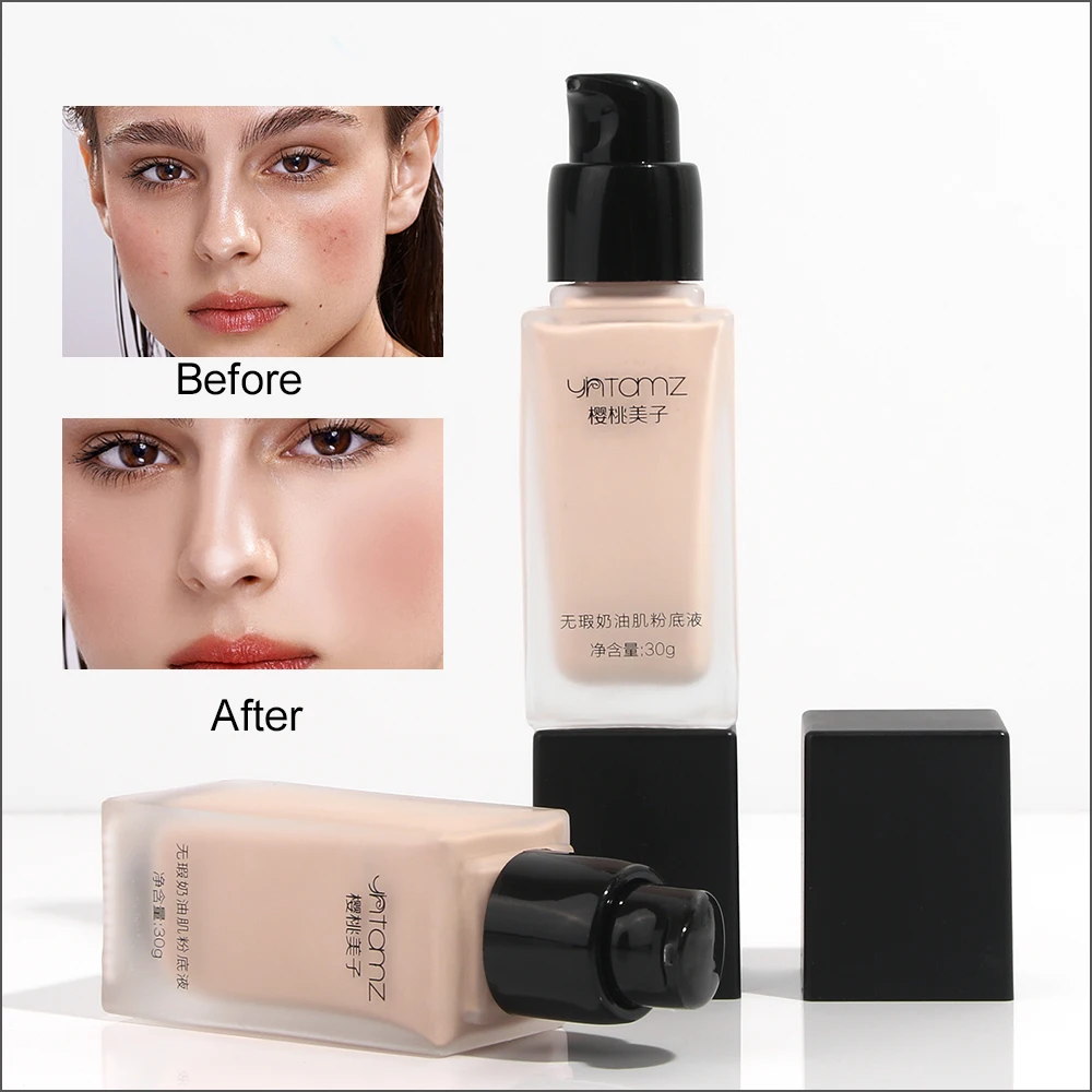 Make Up Cream Foundation Soft Matte Full Coverage Liquid Foundation For  Face Makeup Base China Professional Cosmetics Brand 30g