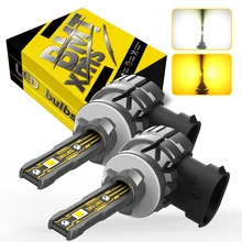 BMTxms 2x Canbus H11 H8 LED 안개 전구 H10 H16JP H27 880 881 H27W LED DRL H9 9006 HB4 H1 H3 자동차 운전 램프 화이트 옐로우
