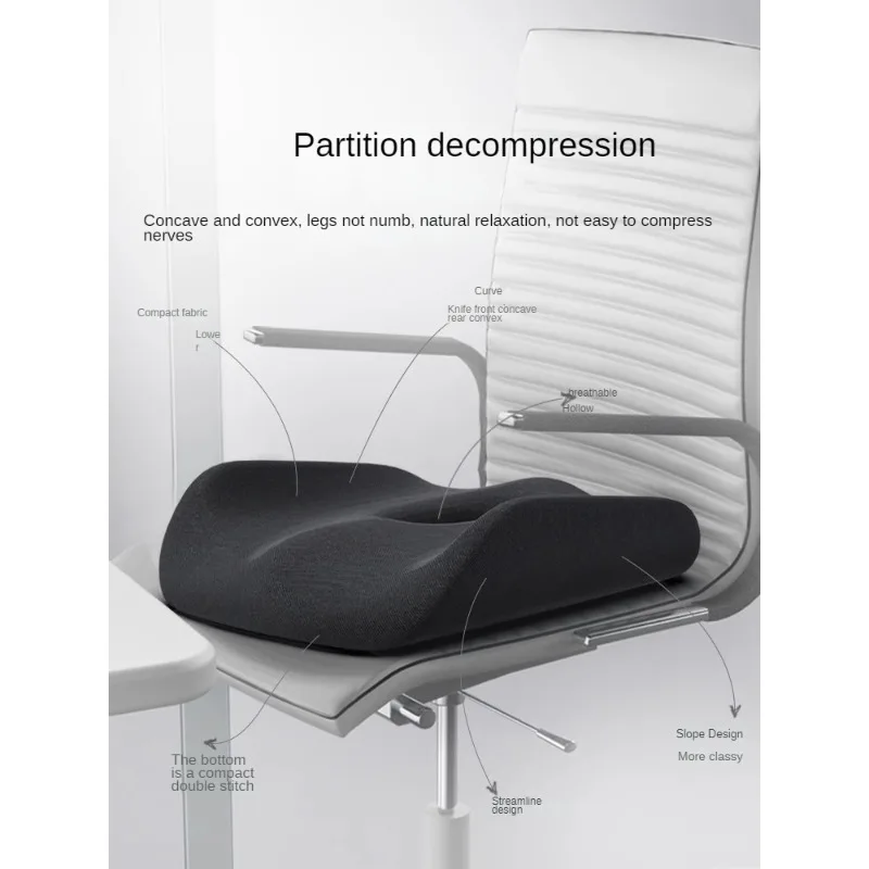 Cushion Office Sedentary Tool Breathable Memory Cotton Cushion Chair  Seat Cushion Hip Pressure Relief 2