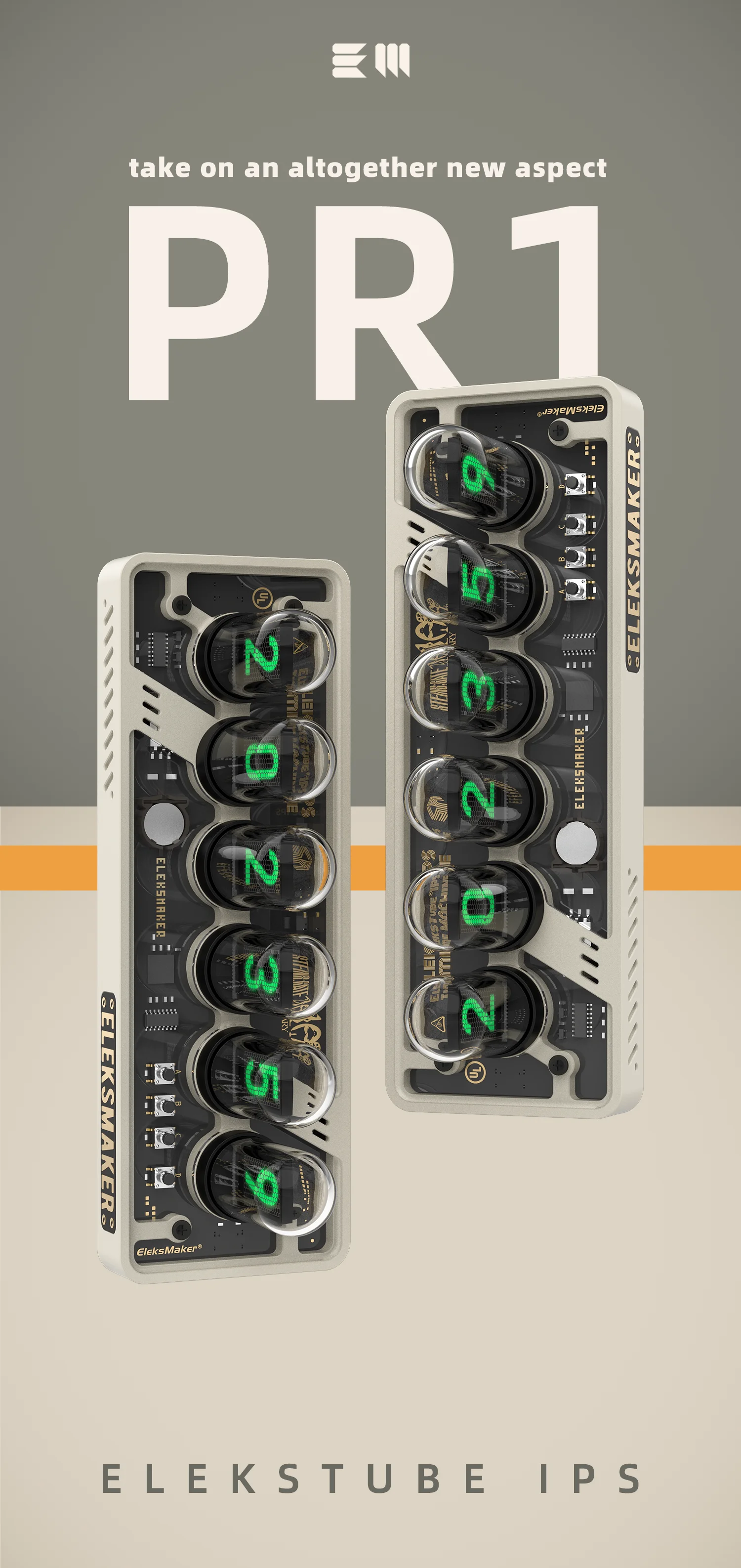 EleksMaker EleksTube IPS PR1 PR2  6-Bit IPS Retro Glows Analog Nixie Tube elekstube clock PR1  