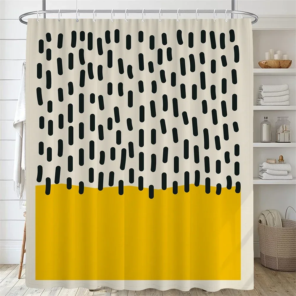 Shower Curtains Nordic Abstract Painting Medieval Minimalist Art Polyester Fabric 180 * 180CM Hooks
