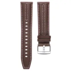 Elegant 22mm Soft Leather Watch Strap Bracelet - 22mm (Dark Brown)