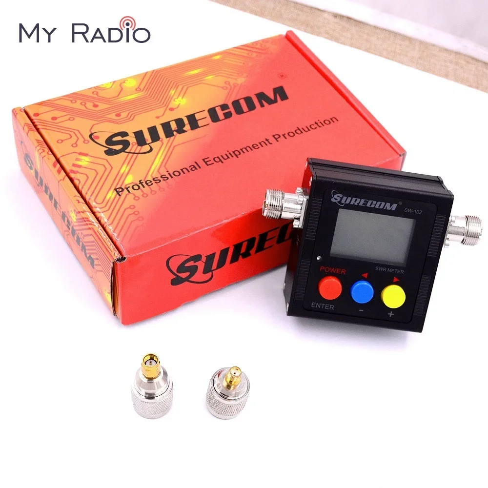 Surecom Sw102S Digital Tester Power & Swr Frequency Counter Per Ham Radio Scanner So239 Connettore 2 Adattatore Meter