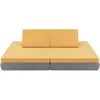 Convertible Kids Couch, 6-Piece Modular Sofa Playset or 2 Chair for Boy Girl w/Folding Mats & 2 Triangular Pillows 2