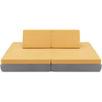 Convertible Kids Couch, 6-Piece Modular Sofa Playset or 2 Chair for Boy Girl w/Folding Mats & 2 Triangular Pillows 2