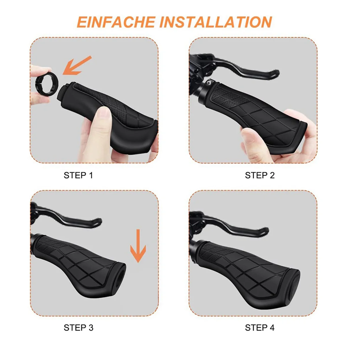 Bicycle Grips Ergonomic Non-Slip Rubber Handlebar Grips for 22.2mm E-Bike