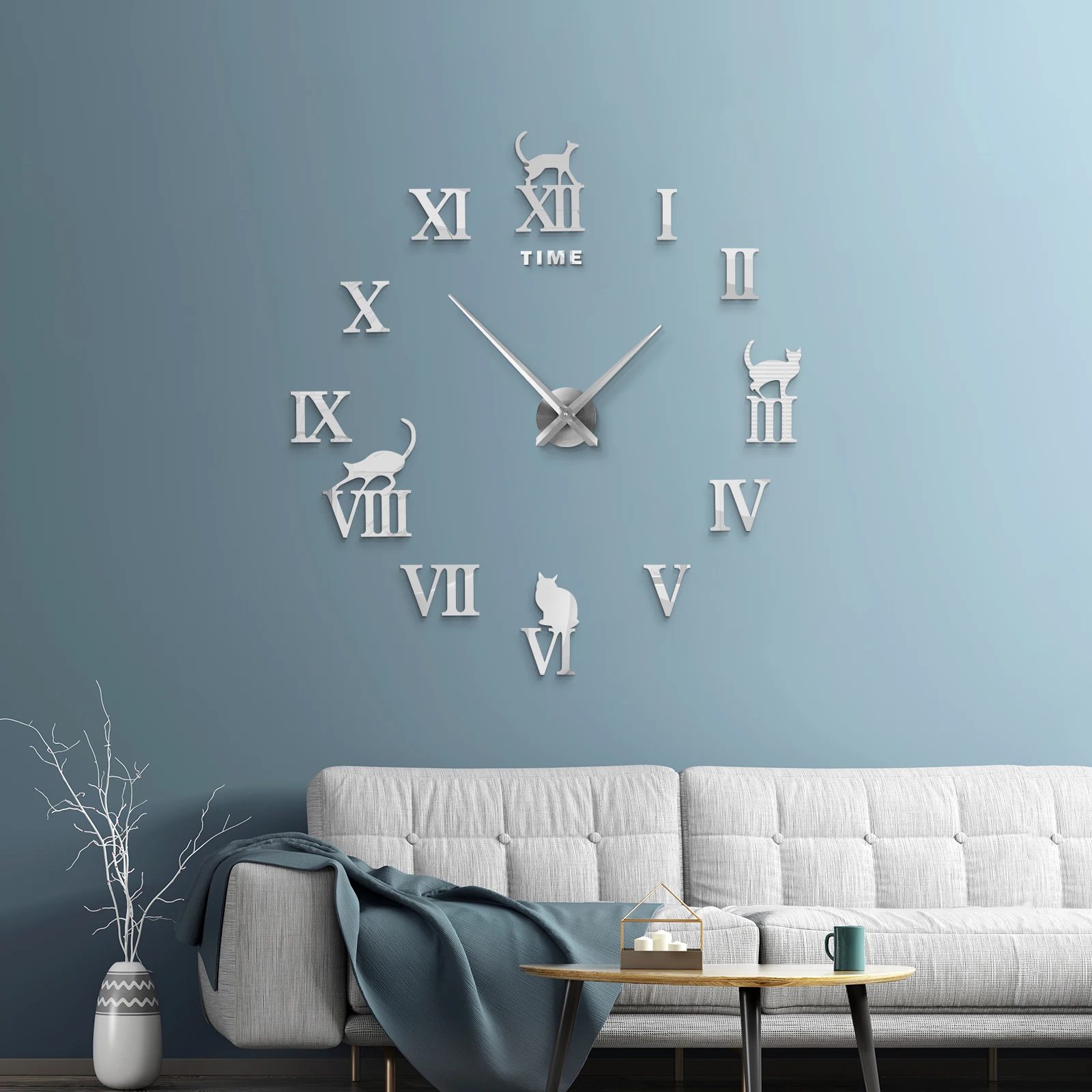 2021 NEW Large Wall Clock Quartz Needle 3D DIY Decorative Kitchen Clocks Acrylic Mirror Stickers Oversize Wall Clock Home Decor