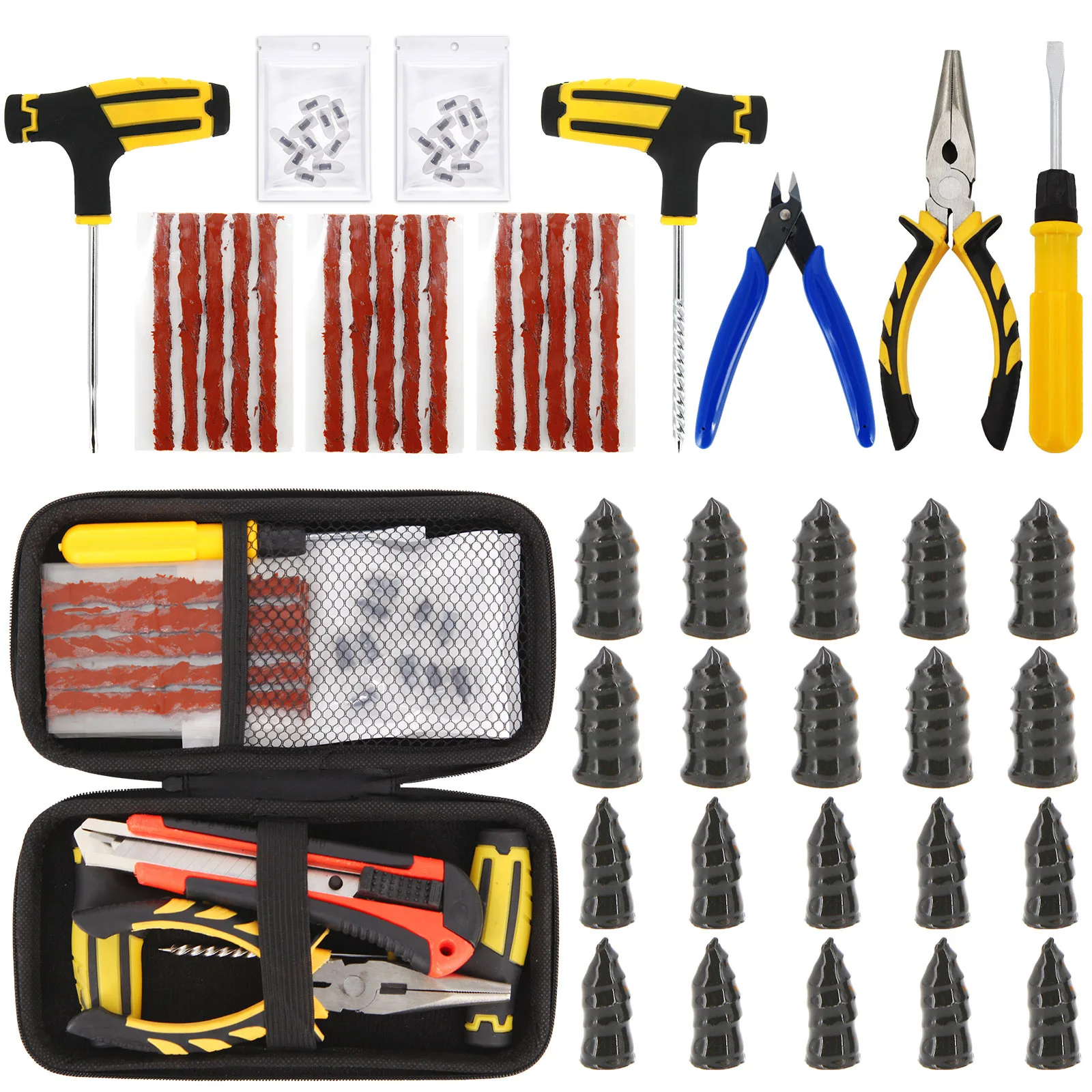 Autoreifen Reparatur Gummi Nagel Set Reifen Schrauben Tubeless Repair Tools  Kit