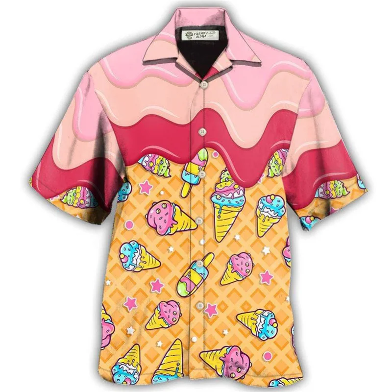 thumbnail image 1 of Las más nuevas camisetas holgadas y transpirables con estampado 3D de muñeco de nieve y helado para hombre y mujer, camisetas de manga corta para fiesta en la playa, 1 of 5