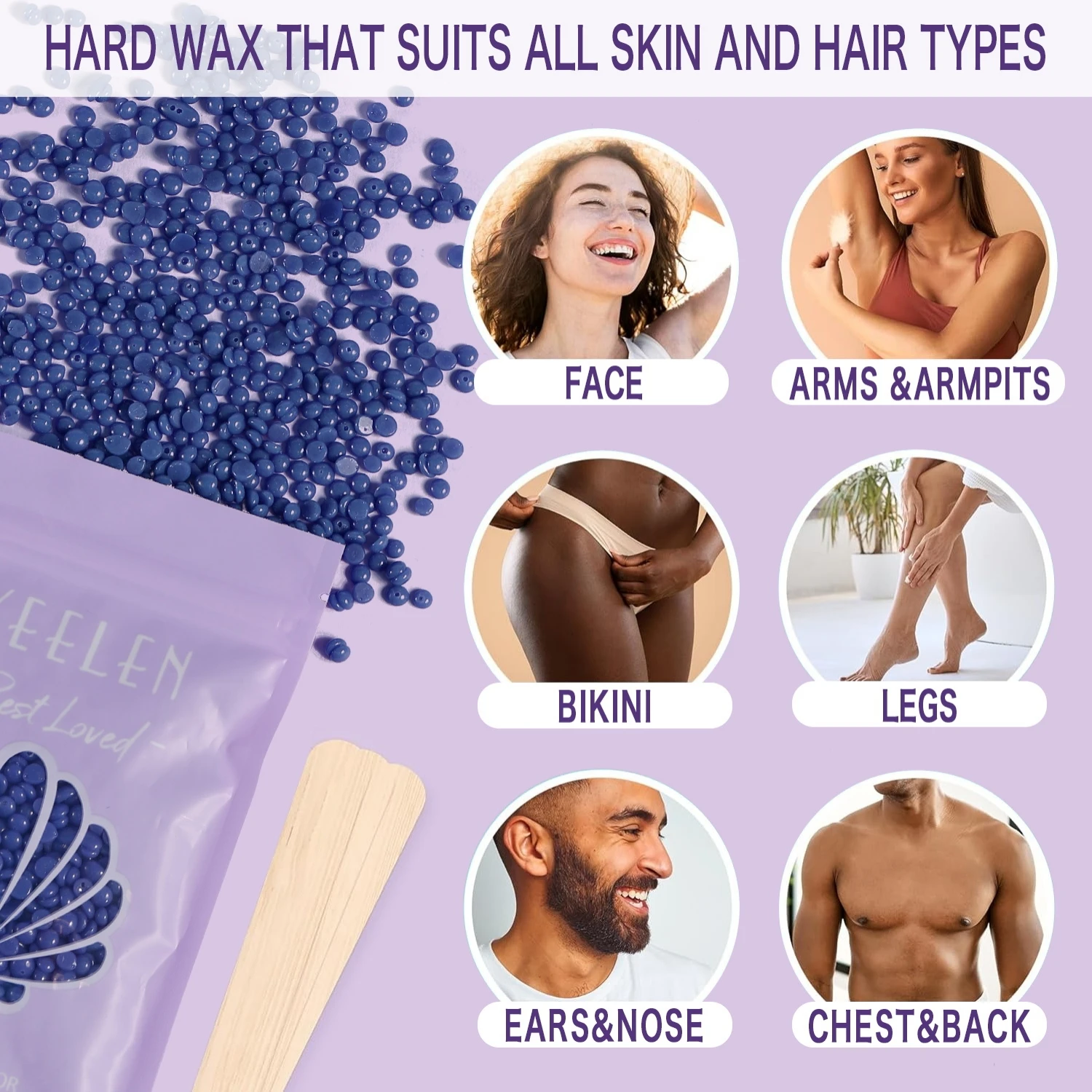 Home Hair Removal Waxing Kit US Plug 4 Packs Hard Wax Beads Silicone Wax Pot for Full Body Face Legs Bikini Brazilian hair removal wax hair removal wax heater