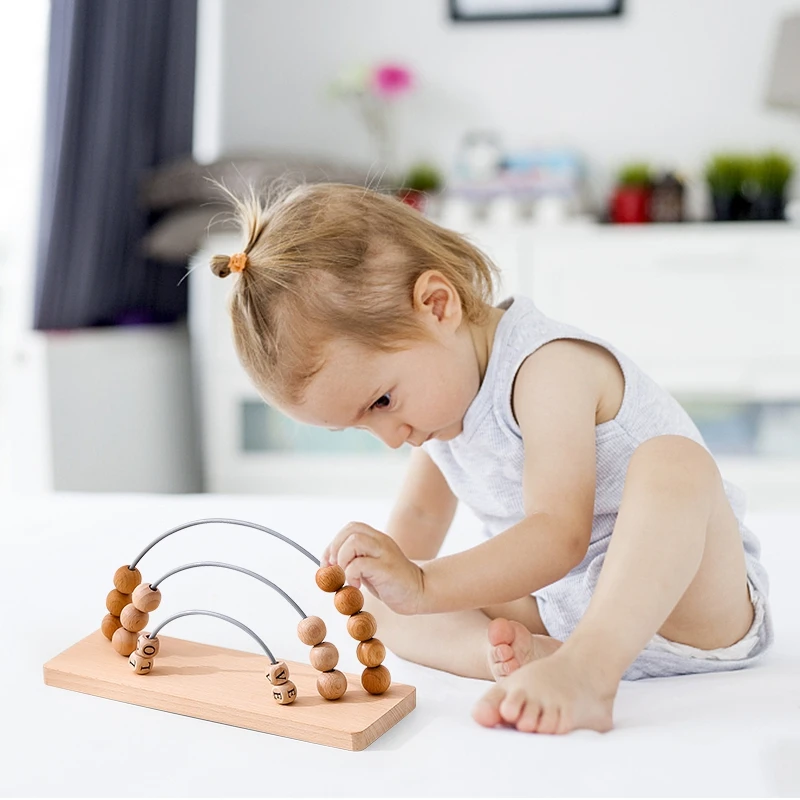 Wooden Toys Arithmetic Toys Children's Cognitive Alphabet Abacus Children's Learning Toys Educational Toys Wooden Children's Toy 4