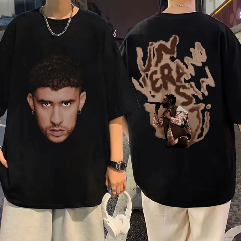 

Hip Hop Rapper Bad Bunny Graphics T Shirts Men Women Trend Vintage Short Sleeve T-shirt Fashion Casual Loose T-shirts Streetwear