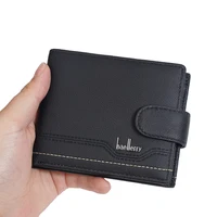 New Genuine Leather Men's Wallets Card Holder Simple Retro Buckle Male Wallet Zipper Coin Pocket Small Wallet For Men