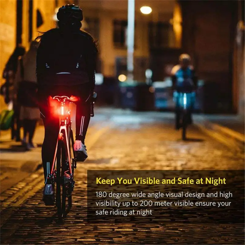 

Rear Light Rechargeable Bike LED Tail Lamp Highlight Night Cycling Safety Warning Taillight One-touch Dismount Button
