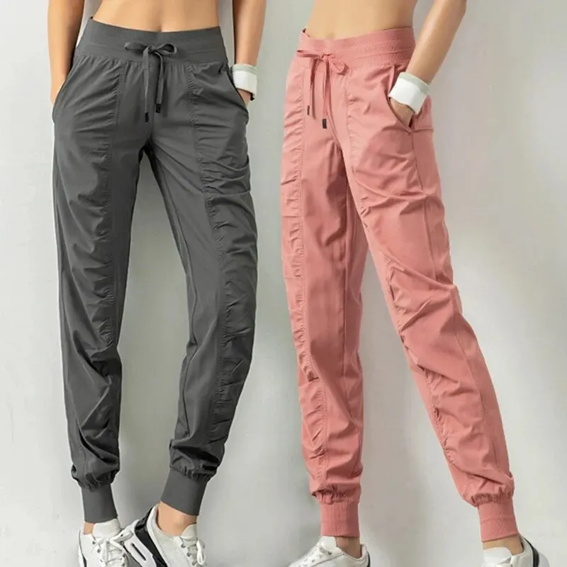 Women's Quick-Dry Fabric Athletic Joggers with Pockets