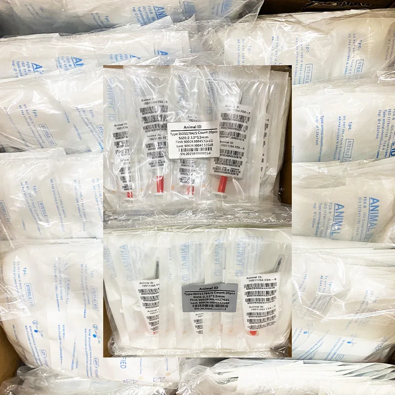 60 יחידות ננו צ'יפ לחיות מחמד כלבים וחתולים 1.25mm ננו צ'יפים תג זכוכית RFID 7mm 134.2KHz ISO11784/5 FDX-B מיקרוצ'יפ עם מזרק
