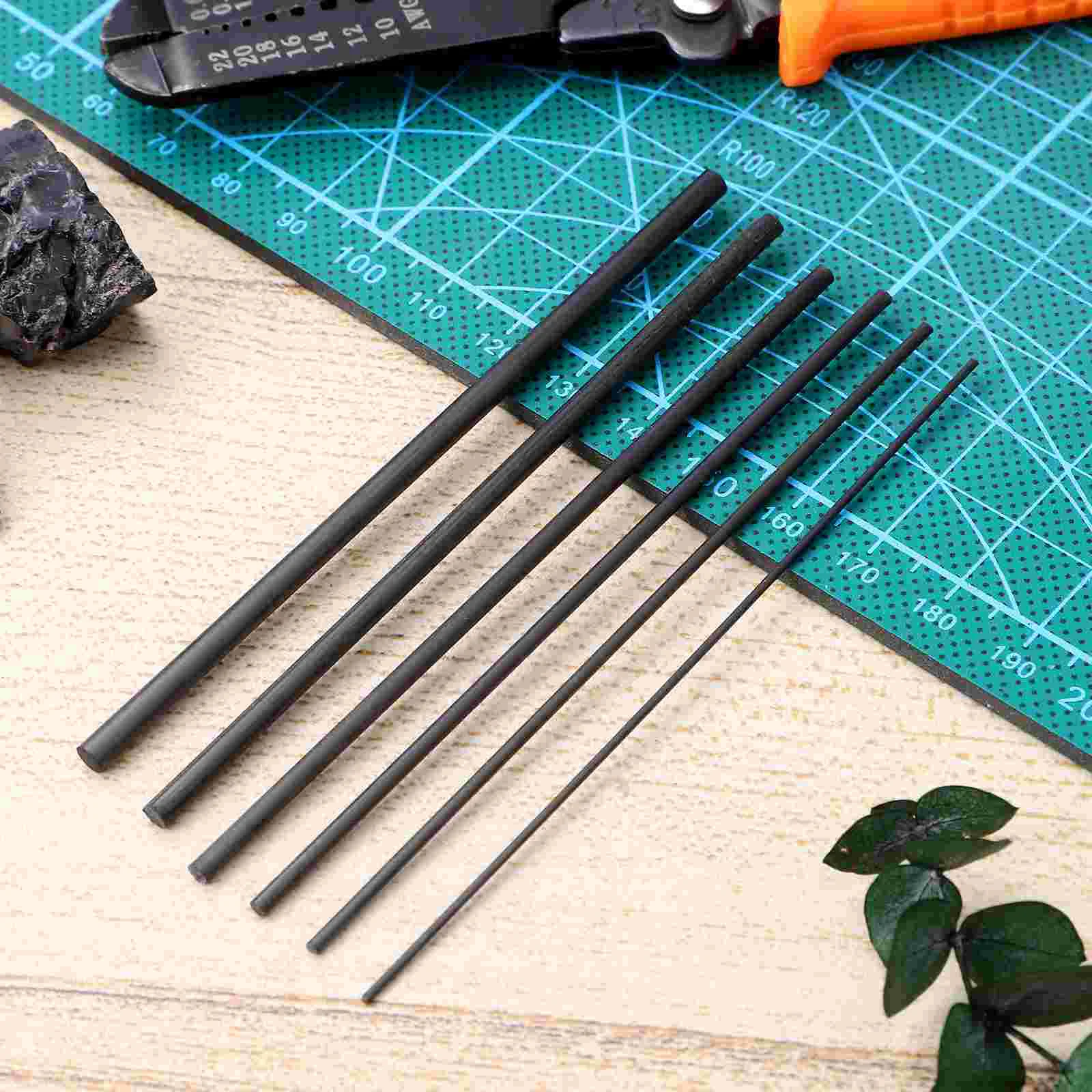 6 Pcs FishTrip Fishing Rod Repair Kit Carbon Fiber Sticks High Strength for Repair Broken Fishing Rod Rotary Tool 10cm