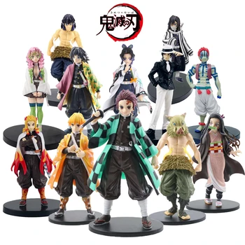 Anime Figure Kamado Tanjirou Nezuko Demon Slayer Figure Action Figures PVC Model Toys Zenitsu Figurine Inosuke Kimetsu No Yaiba