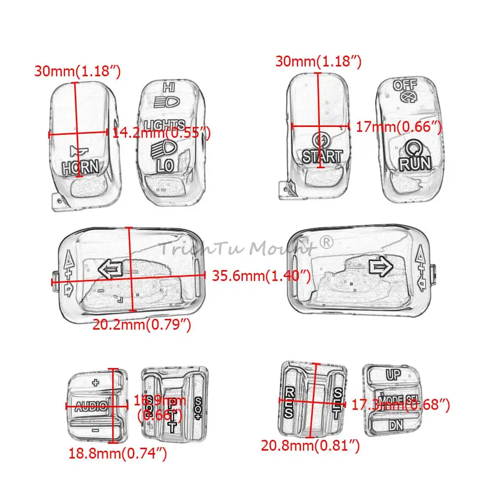 Motorcycle Accessories Hand Control Buttons Switch Housing Cap Cover For Harley Touring Road Glide Electra Glide Softail Dyna - 2
