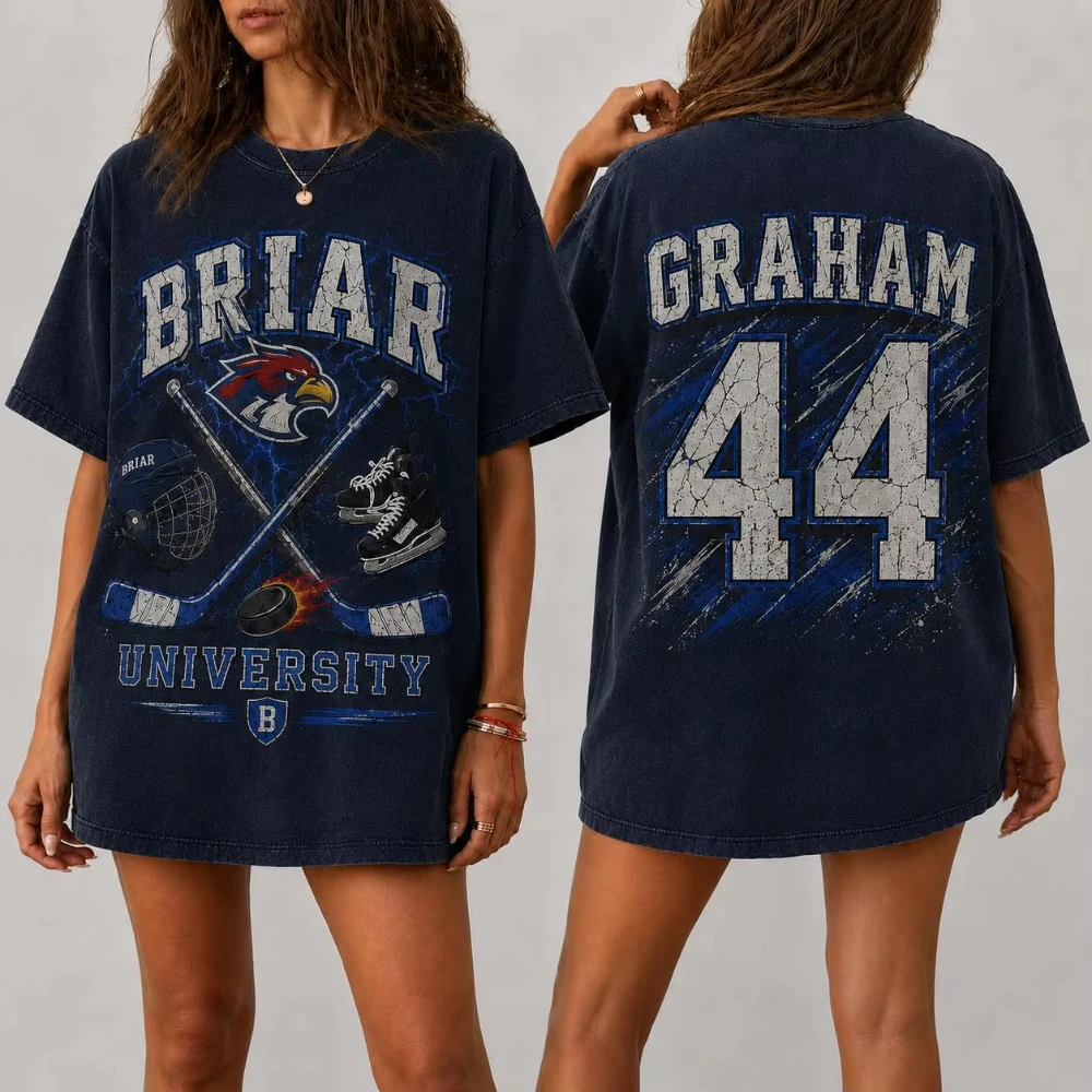Galat Graham Nr. 44 Retro-Shirt, Eishockey-Trikot, Streetwear, Alltags-Freizeit-T-Shirt für außerhalb des Campus