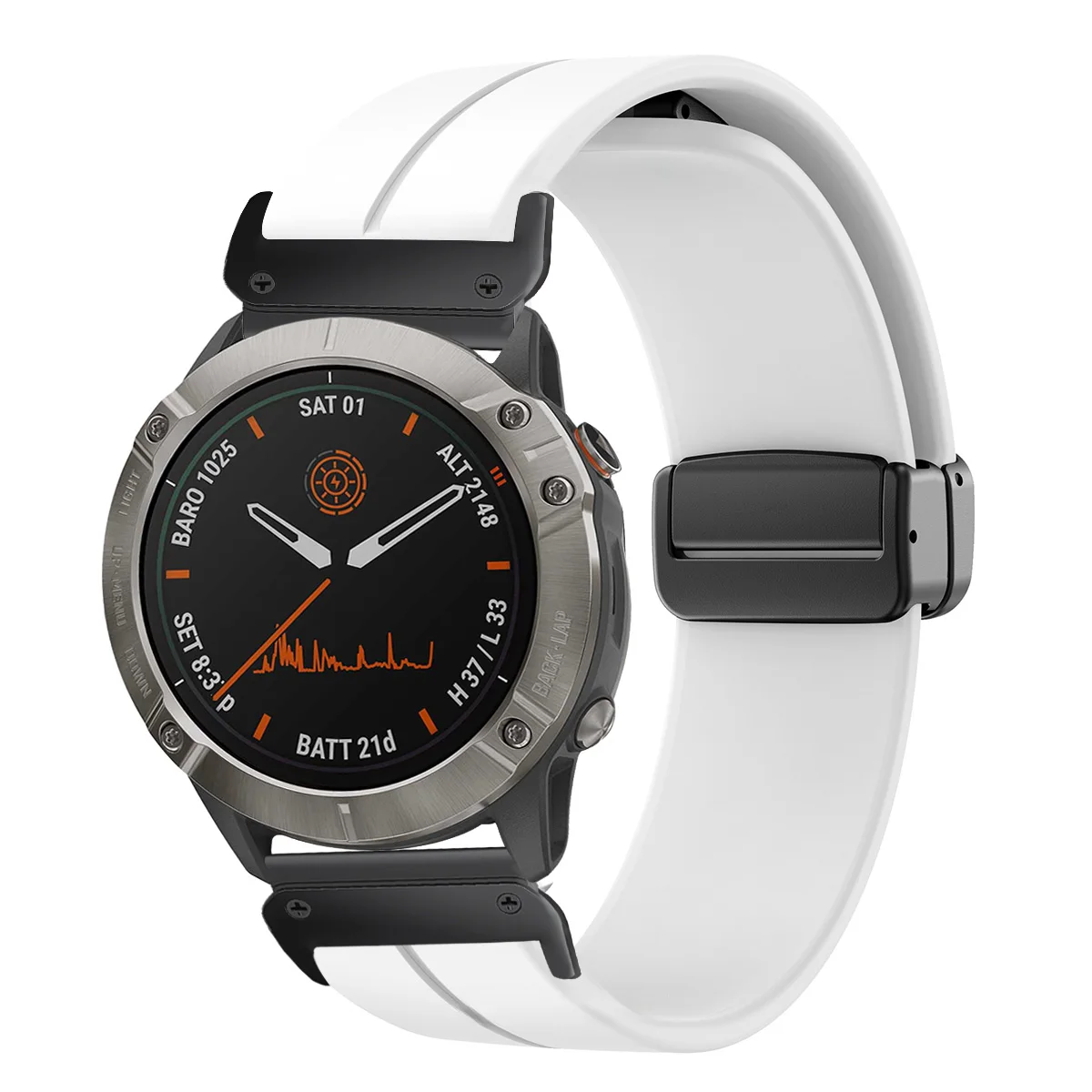 Magnetic Silicone Strap, Quick Fit No Gaps Sports Band, 22mm/26mm