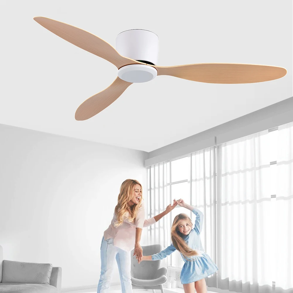 Modern Ceiling Fan Without Lights 30W DC Motor 6 Speeds Timing Fans 18CM Low Floor Loft Remote Control Lux&vitae Fan