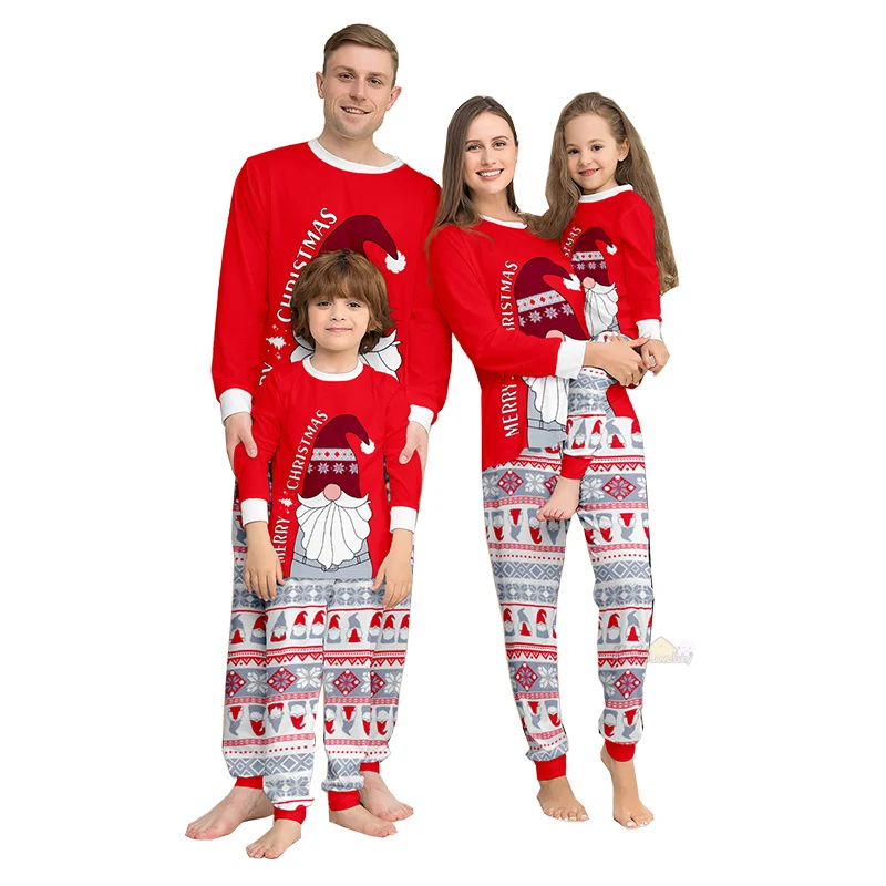 thumbnail image 2 of Pijamas navideños familiares a juego, pijamas de 2 piezas con estampado de cuadros rojos para Año Nuevo 2025, pantalones estampados para adultos, niños y bebés, ropa navideña, 2 of 5